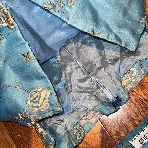 Sheme Bloom Peter Noviello Chetta B Silk Embroidered corset skirt blouse Sz 10 - Picture 12 of 13